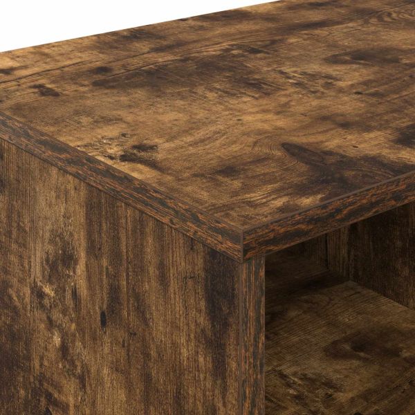 Шкаф за легло с рафт 2 pcs Опушен дъб 66 x 33 x 48 см