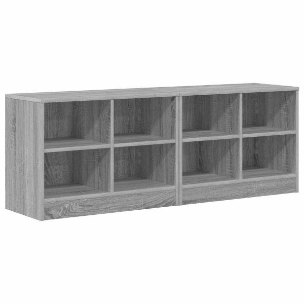 Шкаф за легло с рафт 2 pcs Сив Сонома 66 x 33 x 48 см