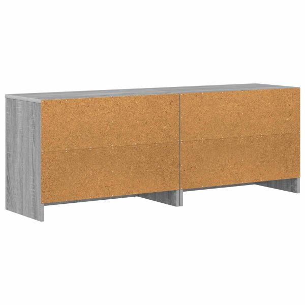 Шкаф за легло с рафт 2 pcs Сив Сонома 66 x 33 x 48 см