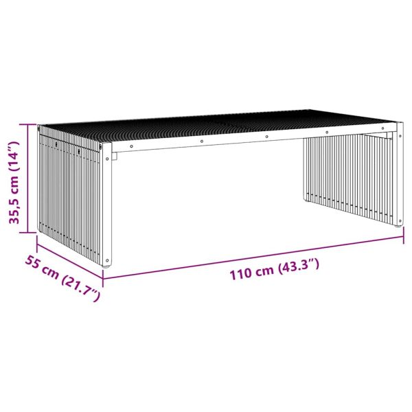 Странична масичка за градина Кафяво 110 x 55 x 35,5 см