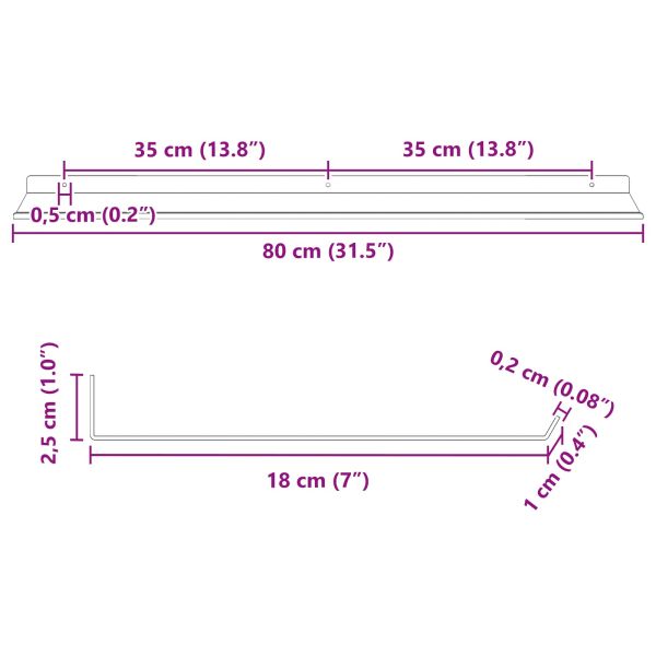 Плаващ рафт 4 pcs Черен 80 x 18 x 2,5 см Стомана