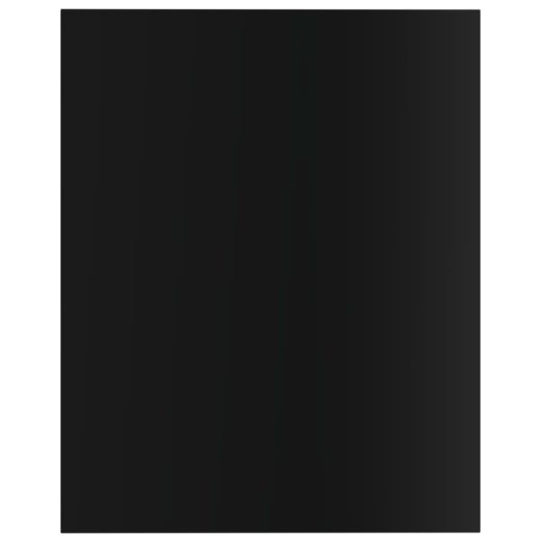 Рафтове, 8 бр, черен гланц, 40x50x1,5 см, инженерно дърво