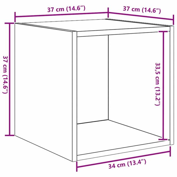 Стенен шкаф 2 pcs Старо дърво 37 x 37 x 37 см Инженерно дърво