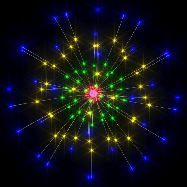Външни коледни светещи фойерверки цветни 20 см 140 LED
