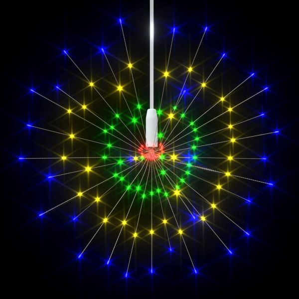 Външни коледни светещи фойерверки 10 бр цветни 20 см 1400 LED