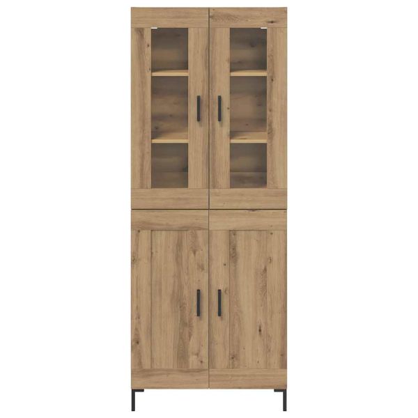 Висок шкаф 2 pcs Дъб Инженерно дърво