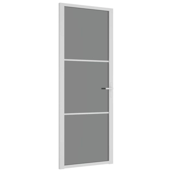 Интериорна врата 76x201,5 см бяла ESG стъкло и алуминий