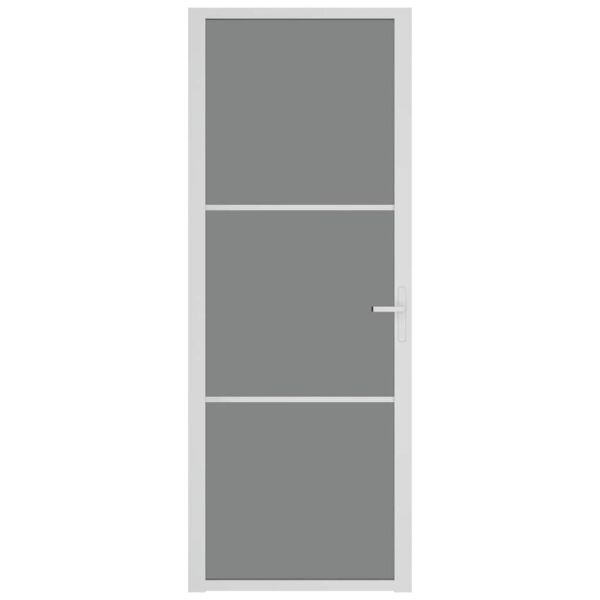 Интериорна врата 76x201,5 см бяла ESG стъкло и алуминий