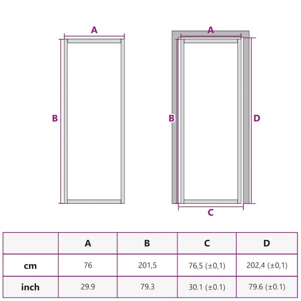 Интериорна врата 76x201,5 см бяла ESG стъкло и алуминий