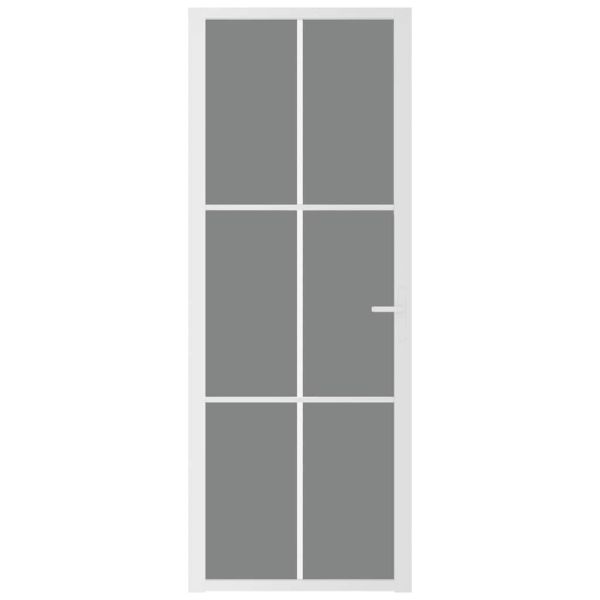 Интериорна врата 76x201,5 см бяла ESG стъкло и алуминий