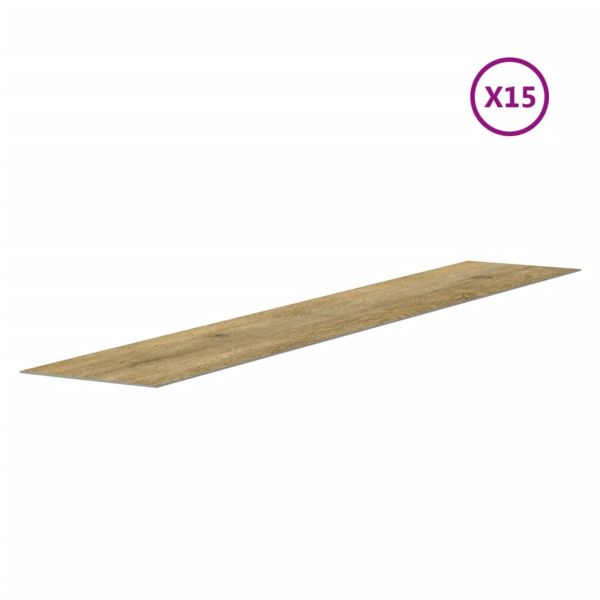 Стенни панели, с вид на дърво, кафяви, PVC, 2,06 м²