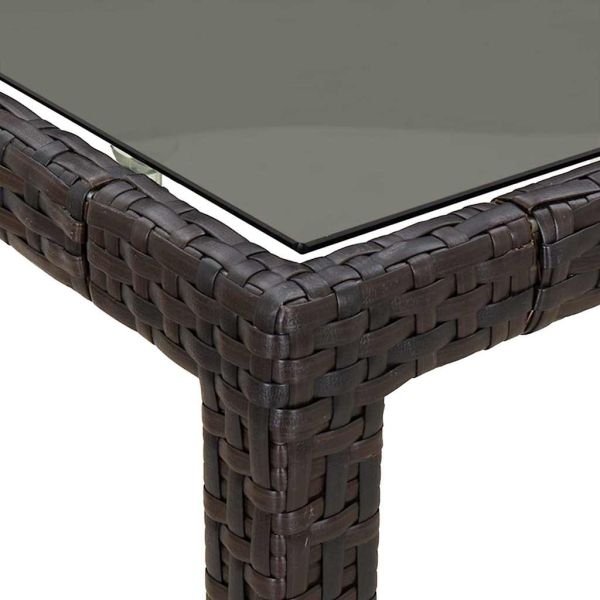 Градинска маса Кафяво 150 x 90 x 75 cm полиратан
