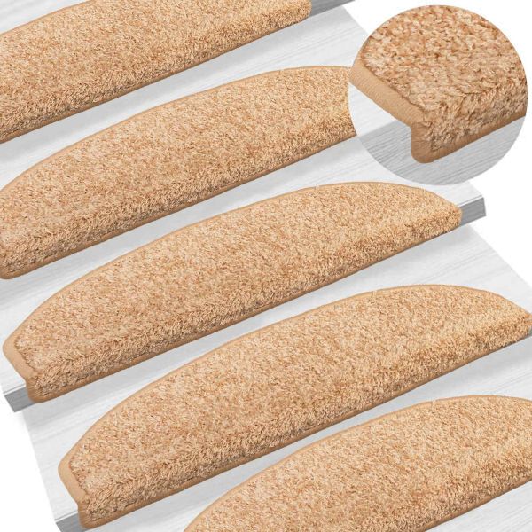 Самозалепващи стъпаловидни постелки Полукръг 15 pcs Златист