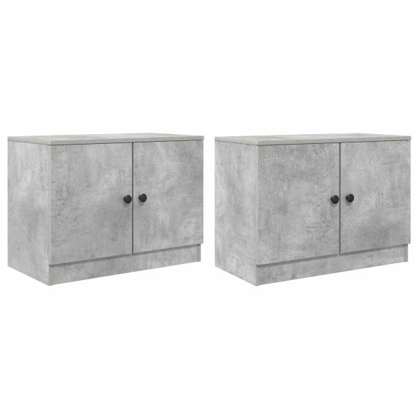 Шкаф за легло със съхранение 2 pcs Бетонно сиво 66 x 35 x 48 см
