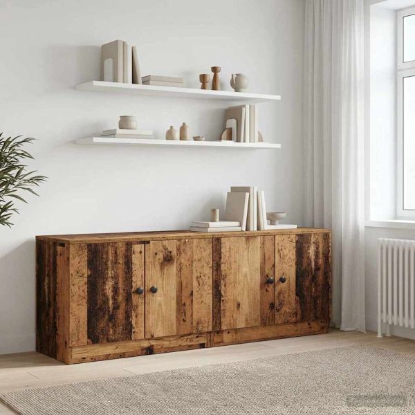 Шкаф за легло със съхранение 2 pcs Старо дърво 66 x 35 x 48 см