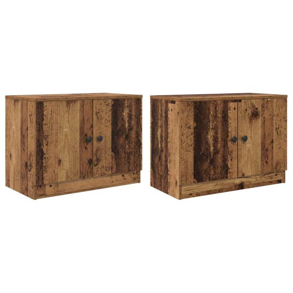 Шкаф за легло със съхранение 2 pcs Старо дърво 66 x 35 x 48 см