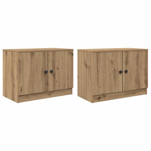 Шкаф за легло със съхранение 2 pcs Дъб артизан 66 x 35 x 48 см