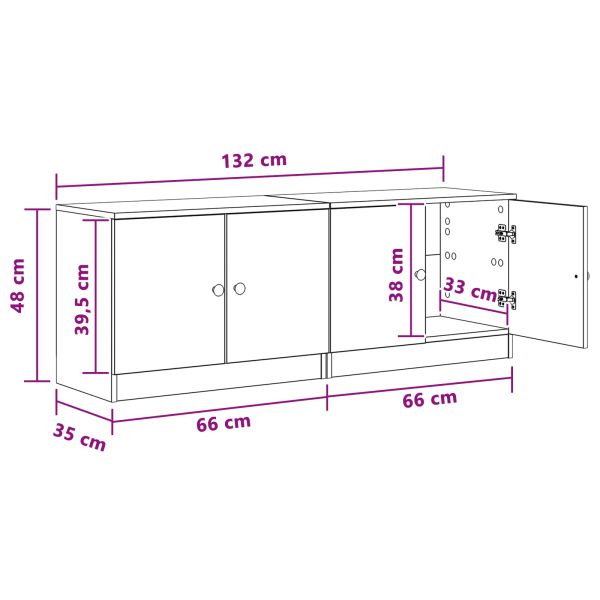 Шкаф за легло със съхранение 2 pcs Дъб артизан 66 x 35 x 48 см