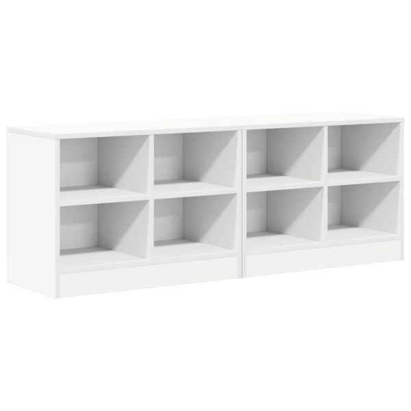 Шкаф за легло 2 pcs Бяло 66 x 33 x 48 см Инженерна дървесина