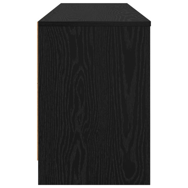 Шкаф за легло с рафт 2 pcs Черен дъб 66 x 33 x 48 см