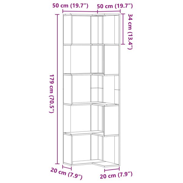 Библиотека Черния дъб 50 x 50 x 179 см