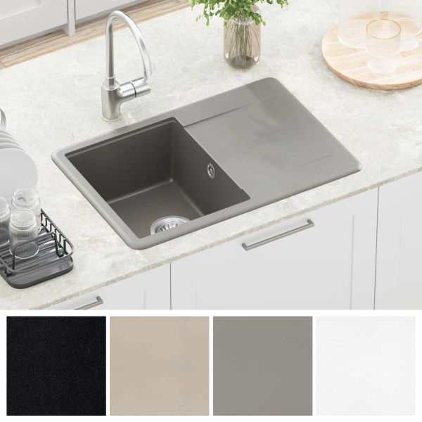 Мивка Сив 670 x 460 мм 80% Кварц и 20% Смола