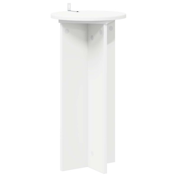 Стойка за растения 2 pcs Бяло Ø29,5 x 60 см Инженерна дървесина