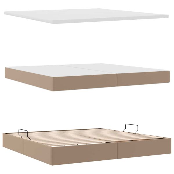 Легло с място за съхранение Капучино 200 x 200 cm Изкуствена