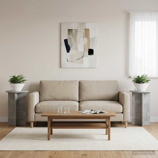 Стойка за растения 2 pcs Бетонно сиво Ø40 x 60 см