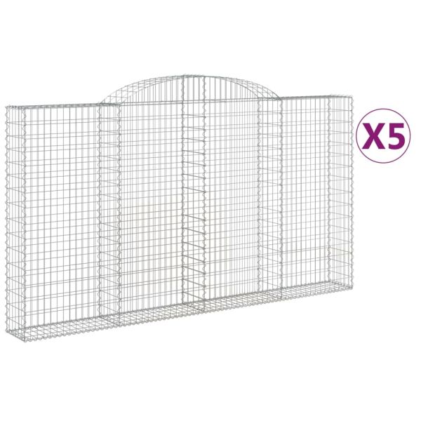 Габионни кошници арка 5 бр 300x30x160/180 см поцинковано желязо