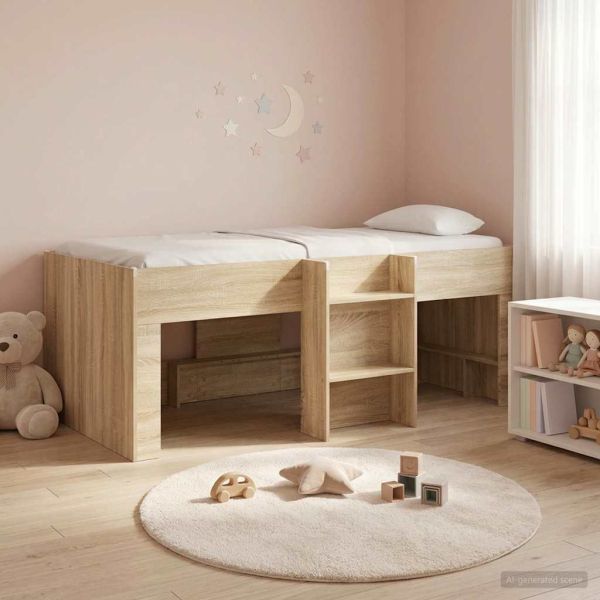Легло за деца с висока рамка 2 pcs Сонома 203 x 101,1 x 68,5 см