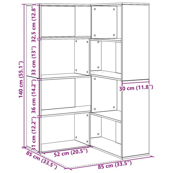 Гардероб 2 pcs Черния дъб 85 x 85 x 140 см Инженерно дърво