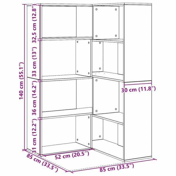 Гардероб 2 pcs Черния дъб 85 x 85 x 140 см Инженерно дърво