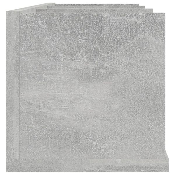 CD стенен рафт, бетонно сив, 75x18x18 см, инженерно дърво