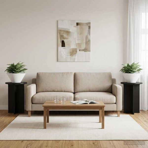 Стойка за растения 2 pcs Черно Ø29,5 x 40 см