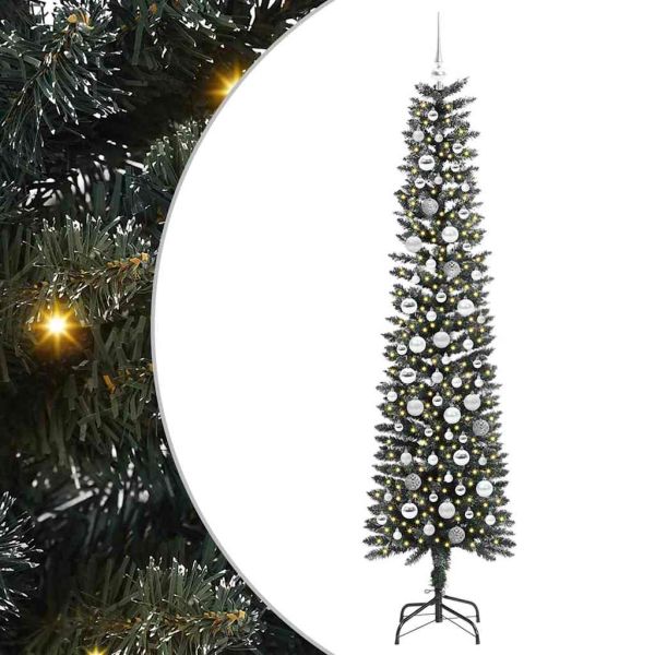 С изкуствено коледно дърво с 300 LED светодиода Зелен 210 cm