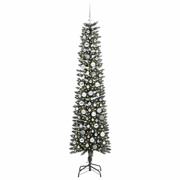 С изкуствено коледно дърво с 300 LED светодиода Зелен 210 cm