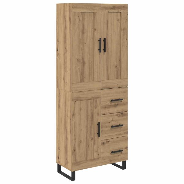 Висок шкаф 2 pcs Дъб 69,5 x 34 x 180 см Инженерно дърво