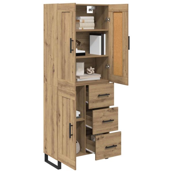 Висок шкаф 2 pcs Дъб 69,5 x 34 x 180 см Инженерно дърво