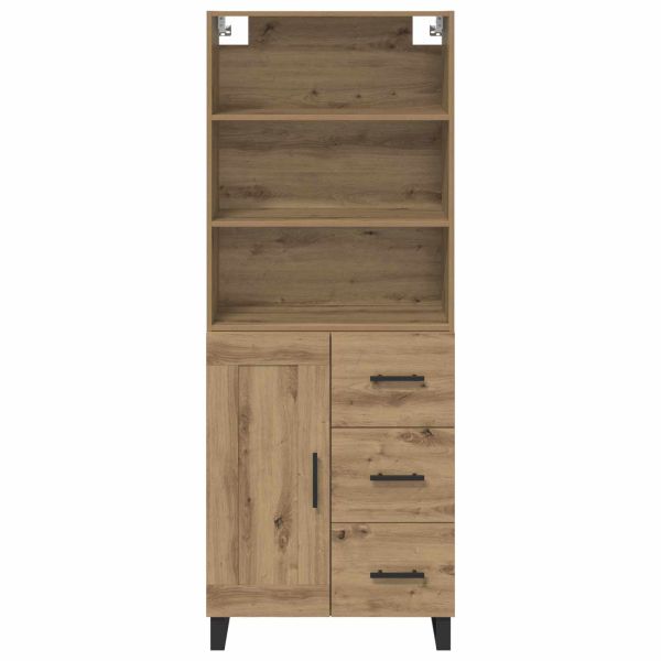 Висок шкаф с чекмедже 2 pcs Дъб Инженерно дърво