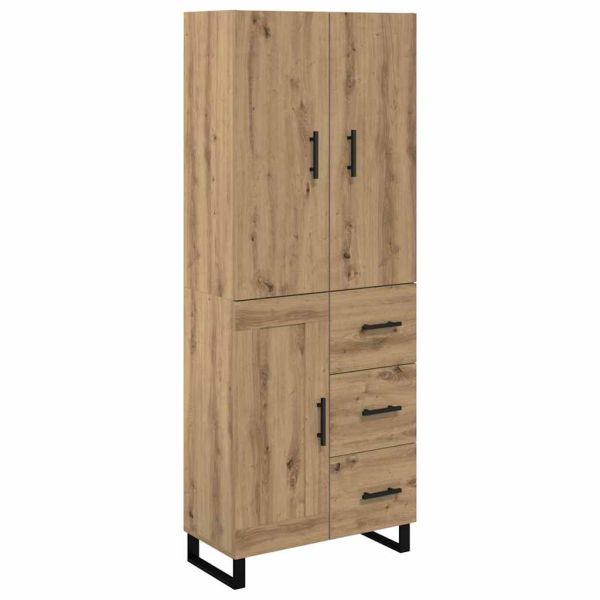 Висок шкаф с чекмедже 2 pcs Дъб 69,5 x 34 x 180 см