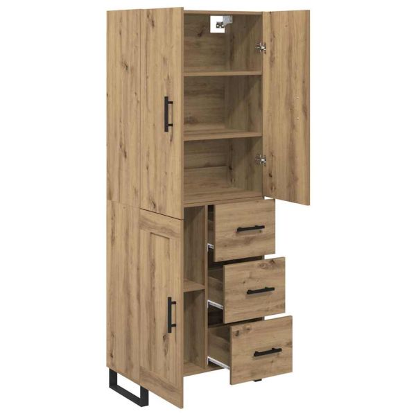 Висок шкаф с чекмедже 2 pcs Дъб 69,5 x 34 x 180 см