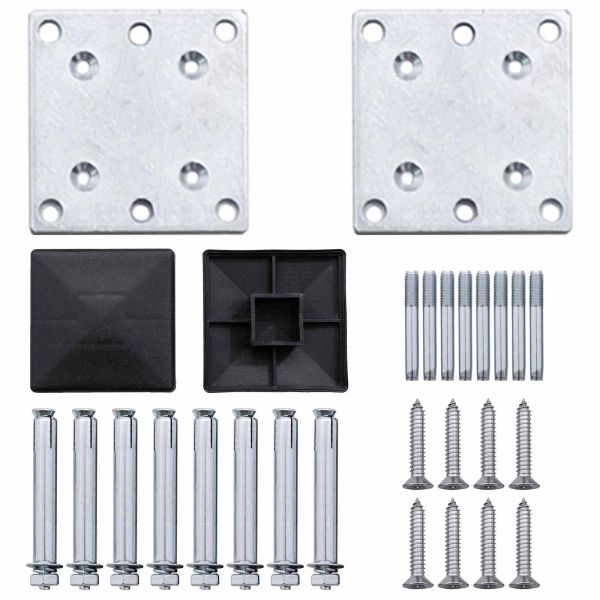 Панел на ограда 5 pcs WPC и алуминий Сиво
