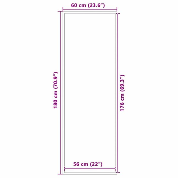 Мат за врата Черно 60 x 180 cm Полипропилен