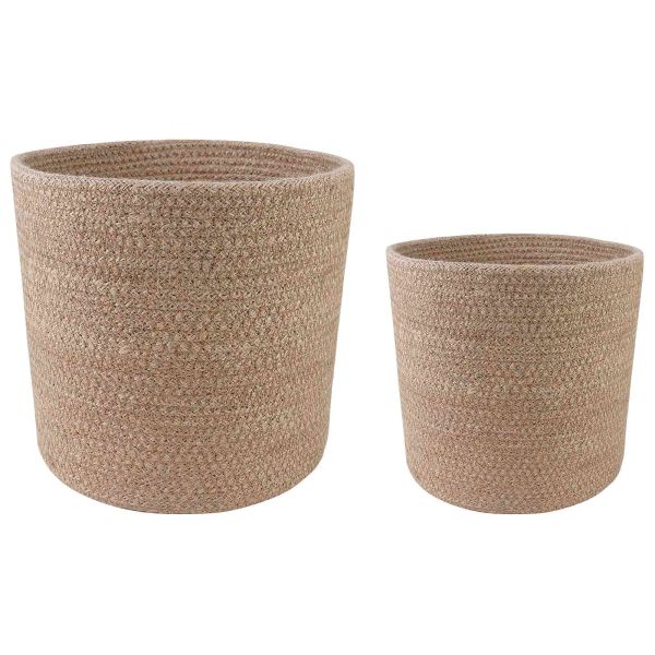 Комплект саксии за растения 2 pcs Натурално Ø 28 x 28 см
