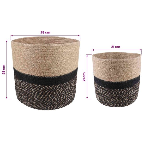 Комплект саксии за растения 2 pcs Естествено и черно