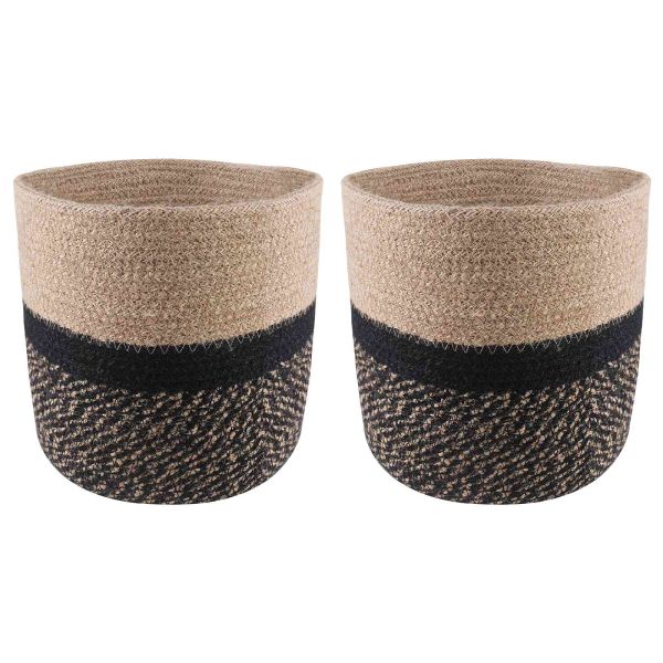 Комплект саксии за растения 2 pcs Естествено и черно