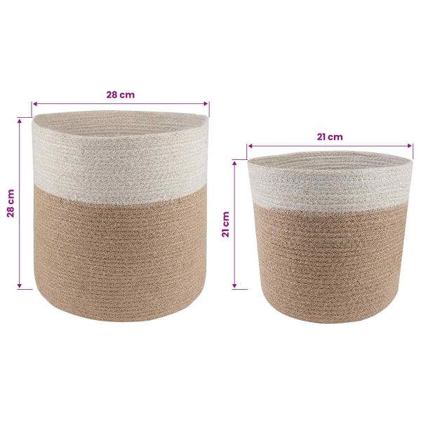 Комплект саксии за растения 2 pcs Естествено и бяло