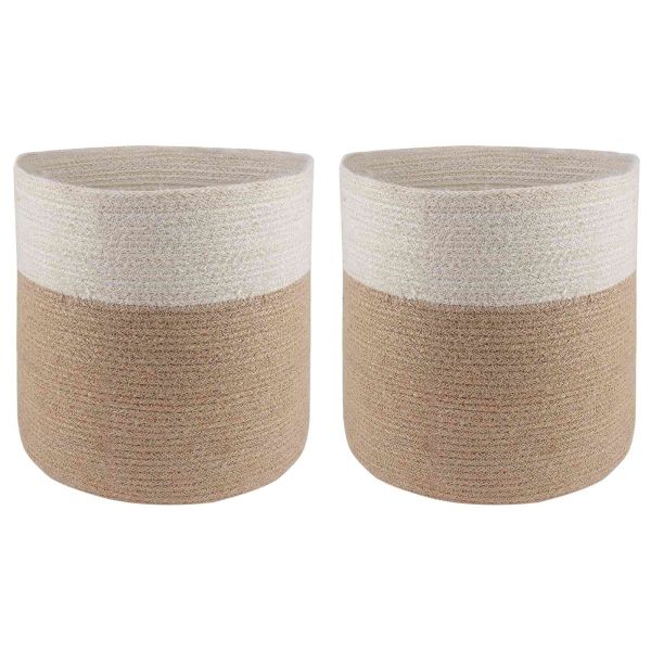 Комплект саксии за растения 2 pcs Естествено и бяло