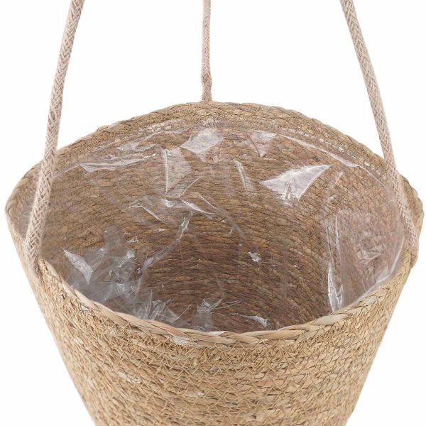 Кошници за растения от морска трева 3 pcs Натурално Ø26 x 19 см